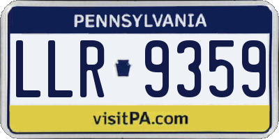 PA license plate LLR9359