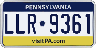 PA license plate LLR9361