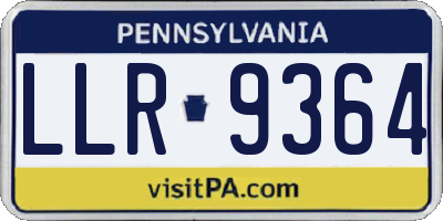 PA license plate LLR9364