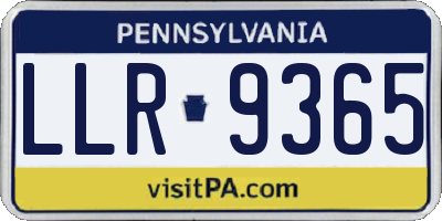 PA license plate LLR9365