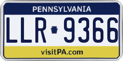 PA license plate LLR9366