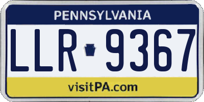 PA license plate LLR9367