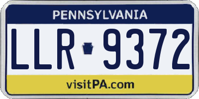PA license plate LLR9372