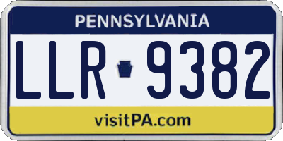 PA license plate LLR9382