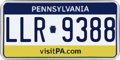 PA license plate LLR9388