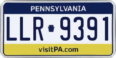 PA license plate LLR9391