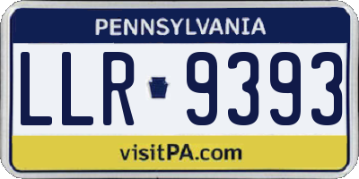 PA license plate LLR9393