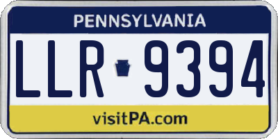 PA license plate LLR9394