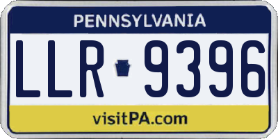 PA license plate LLR9396