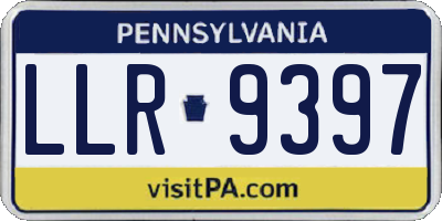 PA license plate LLR9397