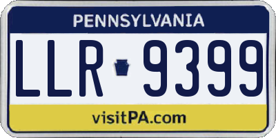 PA license plate LLR9399