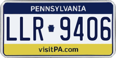PA license plate LLR9406