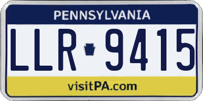 PA license plate LLR9415