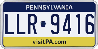 PA license plate LLR9416