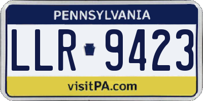 PA license plate LLR9423