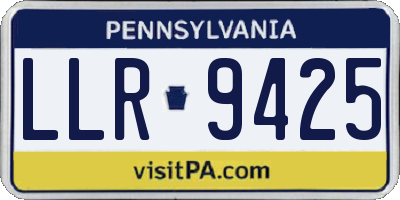 PA license plate LLR9425