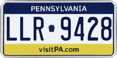 PA license plate LLR9428
