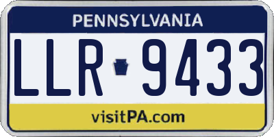 PA license plate LLR9433