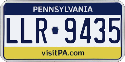 PA license plate LLR9435