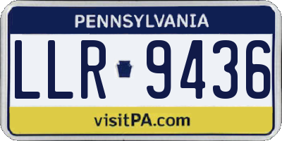 PA license plate LLR9436