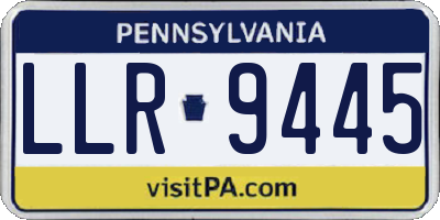 PA license plate LLR9445