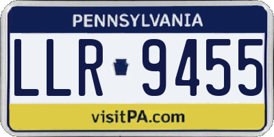 PA license plate LLR9455