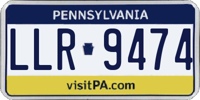 PA license plate LLR9474