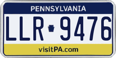 PA license plate LLR9476