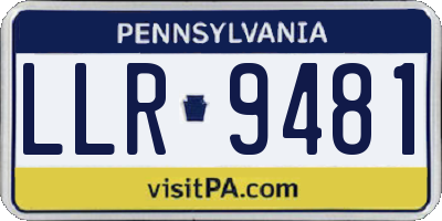 PA license plate LLR9481