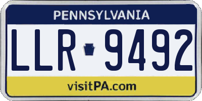 PA license plate LLR9492