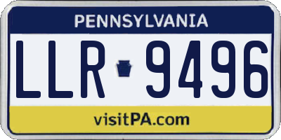 PA license plate LLR9496