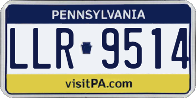 PA license plate LLR9514