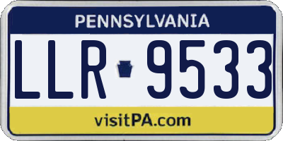 PA license plate LLR9533