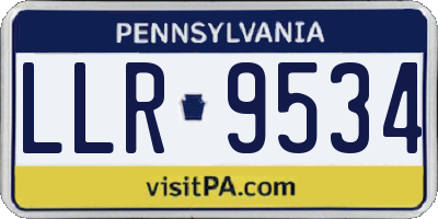 PA license plate LLR9534
