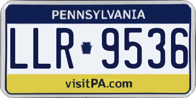 PA license plate LLR9536