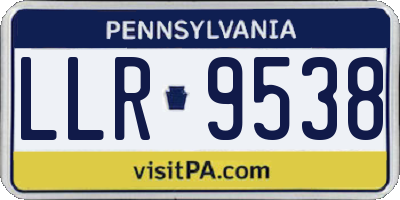 PA license plate LLR9538