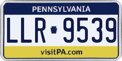 PA license plate LLR9539