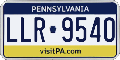 PA license plate LLR9540