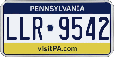 PA license plate LLR9542