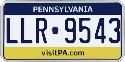 PA license plate LLR9543