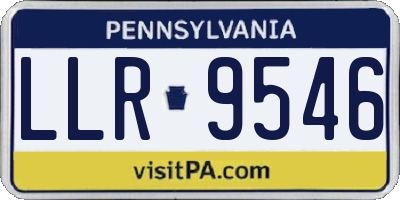 PA license plate LLR9546