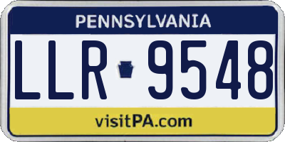 PA license plate LLR9548