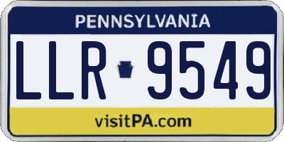 PA license plate LLR9549