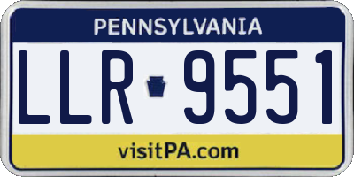 PA license plate LLR9551
