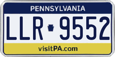 PA license plate LLR9552
