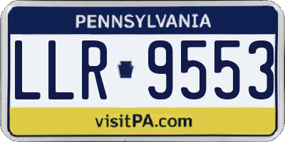PA license plate LLR9553