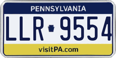 PA license plate LLR9554