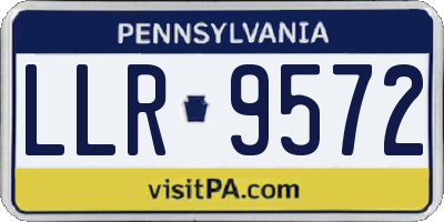 PA license plate LLR9572