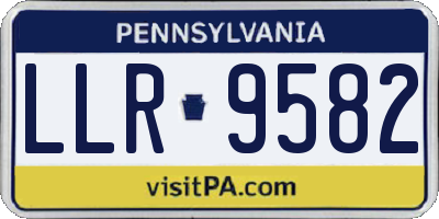 PA license plate LLR9582