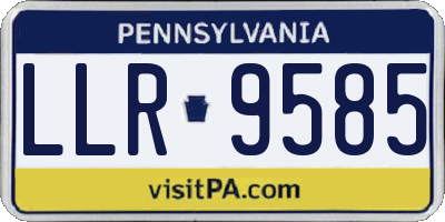 PA license plate LLR9585